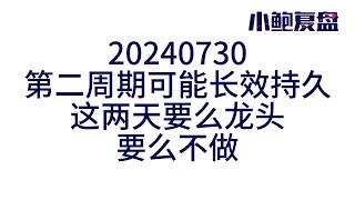 【小鲍复盘】20240730，如果指数、政策、情绪共振，那么第二周期可能长效持久，但是我们还有一个近忧...