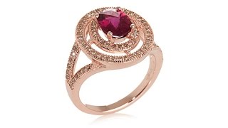 Rarities Pink Rubellite and Diamond Accent Ring