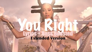 Doja Cat, The Weeknd - You Right (Extended Version) | Lyrics + (lightly) Bass Boosted