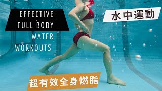 Quick effective full body workout! 極速全身燃脂運動! 水中慢跑25分鐘，等於陸上慢跑1小時❗️有效瘦身減肥水中運動！Fat burn water exercises