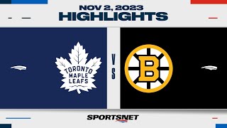 NHL Highlights | Maple Leafs vs. Bruins - November 2, 2023