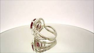 4.78CT OVAL RUBY AND ROUND DIAMONDS ANTIQUE DESIGN RING - KNR INC - 609