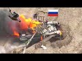 Russian T 90M Tank Attacked by a Ukrainian FPV Kamikaze Drone into its Fuel Tanks!