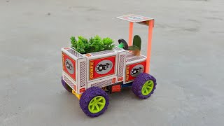how to make matchbox tractor trolley at home - Diy mini lorry truck