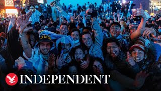 Argentina fans watch Qatar World Cup semi-final against Croatia from Buenos Aires fanzone
