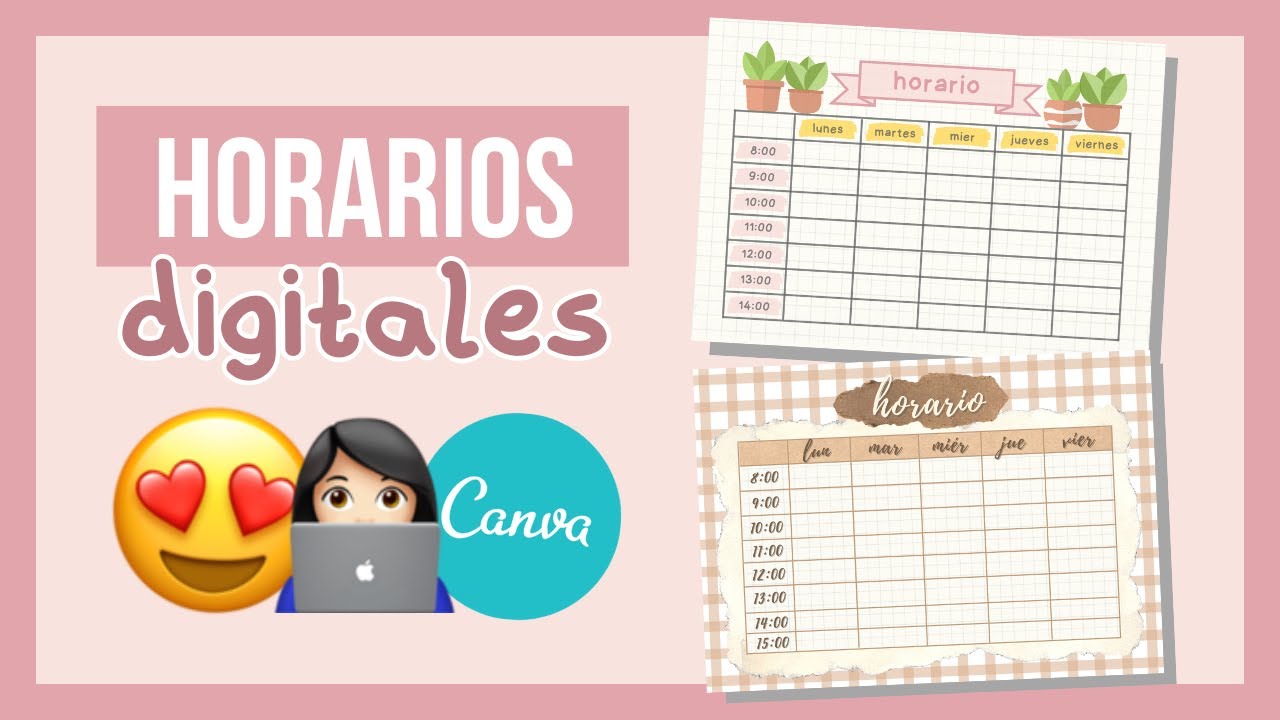 😍 Como Hacer HORARIOS DIGITALES 📔 | CANVA | Clau's - YouTube