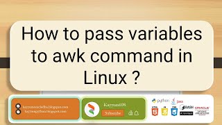 How to pass variables to awk command in Linux ? #linux