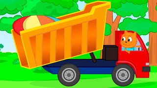 Cats Family in English - Meet the toy truck Cartoon for Kids