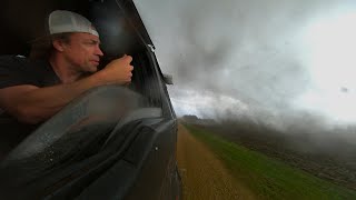 WOW! Intercepting a dangerous rain-wrapped #tornado in the Dominator 3!