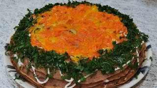 ПЕЧЕНОЧНЫЙ ТОРТ ИЗ КУРИНОЙ ПЕЧЕНИ /печеночные блинчики /Рецепт под видео в описание 👇