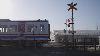 関東鉄道常総線　騰波ノ江構内踏切(その2)