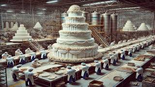 How Wedding Cakes Are Mass-Produced in Factories | From Batter to Beauty 🍰 | Process Flow