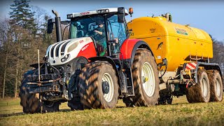 😱 First Application of Digestate in Season 2021 with 🔴 Steyr tractors and Zunhammer Gülle-Technik 🟡