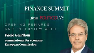 Welcome remarks and opening Interview with EU Commissioner Paolo Gentiloni I Finance Summit 2023