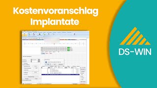 Kostenvoranschlag Implantate bei Dampsoft DS-WIN