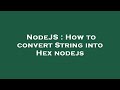 NodeJS : How to convert String into Hex nodejs