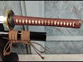 Gold and Black Bamboo Katana brown ura