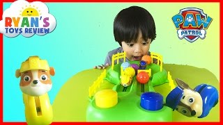 Ryan Plays Paw Patrol Pup Racers Game and Opens Egg Surprise Toys!
