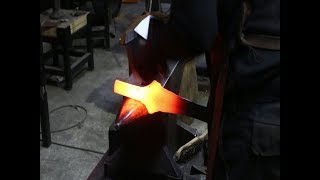 Forging a Bronze Age style sword from a semi truck leaf spring, part 1.