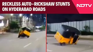 Hyderabad News | Hyderabad Youth Performs Reckless Stunts On Auto-Rickshaw, Police Issue Warning