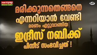 മരിക്കുന്നതെങ്ങനെ എന്നറിയാൻ വേണ്ടി മരണം ഏറ്റുവാങ്ങിയ ഇദ്രീസ് നബിക്ക്  പിന്നീട് സംഭവിച്ചത്? MFiP