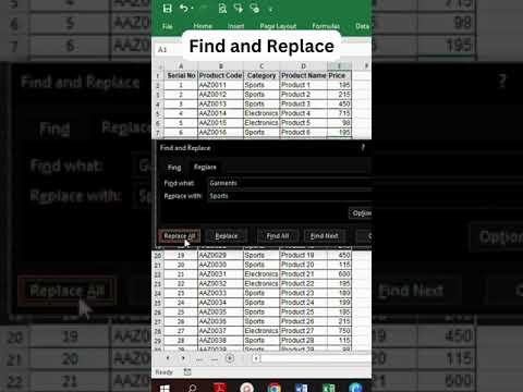 Find and Replace | Excel Tips #shorts