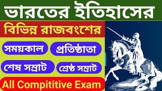 ভারতের ইতিহাসে বিভিন্ন রাজবংশ | প্রতিষ্ঠাতা, শেষ সম্রাট, এবং শ্রেষ্ঠ সম্রাট | Different dynasties |