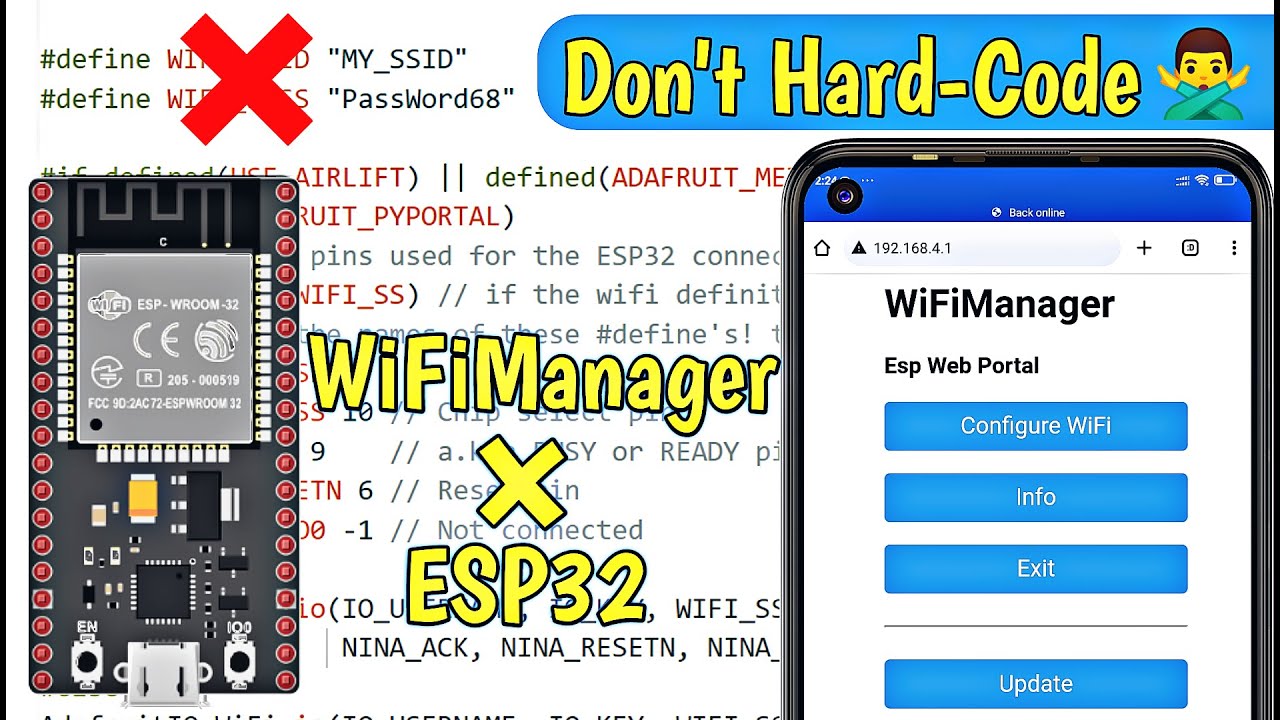 Wifi Manager With Esp32 Stop Hard Coding Wifi Configuration Youtube