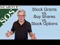 Startup team equity compensation: stock grants, stock purchase and stock options