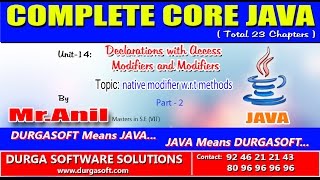 Core Java Declarations with Access Modifiers native modifier w r t methods part - 2