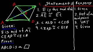 Proving Parallelograms With Two Column Proofs Geometry