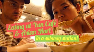 Eating in an underground NYC subway station: Yun Café \u0026 Asian Mart