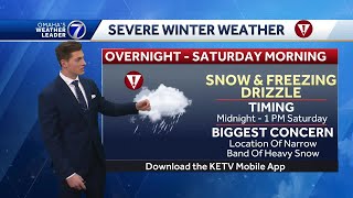 Watching for snow and freezing drizzle to develop overnight