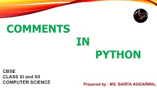 Comments in Python | Python Comments | Python Tutorial | Class 11 & 12 | CBSE Computer Science