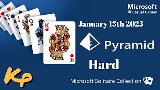 Microsoft Solitaire Collection - Daily Challenge - Pyramid Hard - January 13rd 2025- 2025-01-13