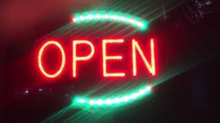 Open neon sign