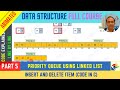 5. Implementing Priority Queue using Linked List in C | PSN Academy