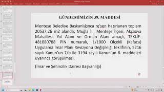 MUĞLA BÜYÜKŞEHİR BELEDİYE MECLİSİ 13 ŞUBAT 2025 TARİHLİ MECLİS TOPLANTISI