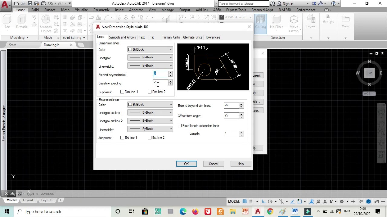 Setting Awal Dimension Autocad - YouTube