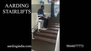 Aarding Curved Stairlift Installed For 1 Floor At SBI HAL Branch, Bangalore