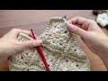 【100均毛糸と持ち手】可愛いお花モチーフバッグの編み方。かぎ針編み crochet bag.