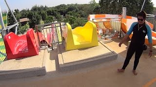 Yellow Downhill Water Slide at Dreamer Water Park