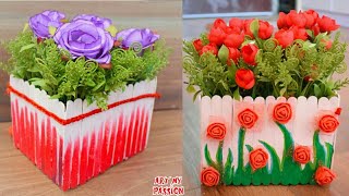 DIY Flower Vase With Popsticks | Ice Cream Sticks Craft Ideas | Best Out of Waste vase |artmypassion