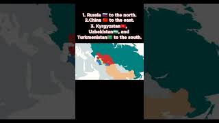 Kazakhstan's land area and her Neighboring countries #shorts #mapping #geography #landarea