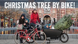 Family Christmas Tree by Bike in Amsterdam