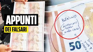 Sulle banconote da 50 euro contraffatte gli appunti dei falsari: “Benino, aumentare rosso”