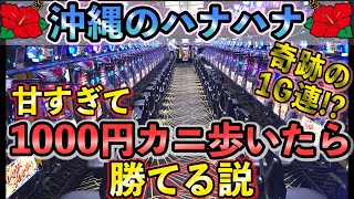 【ハナハナ】沖縄の甘すぎるハナハナ朝イチ台を1000円カニ歩きで勝てるか検証してみたら奇跡が起こった！【沖縄実践】【スロット】【カニ歩き】【養分稼働#27】