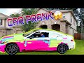 STICKY NOTE PRANK ON HIS NEW CAR.