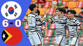 South Korea 🆚 Timor Leste (6-0) All Goals \u0026 Highlights AFC U-23 Asian Cup qualification 대한민국 vs 동티모르