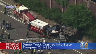 Dump Truck Hits State Troopers, Causes Chain-Reaction Crash On I-280 In N.J.